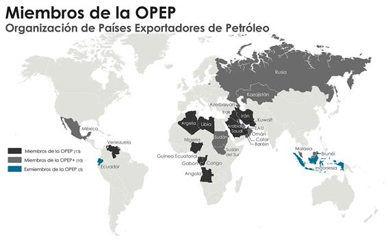 Países miembro de la OPEP
